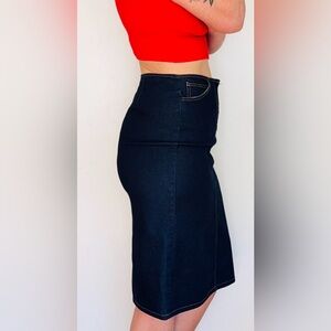 To the Max Dark Blue High Rise Women's Jean Skirt